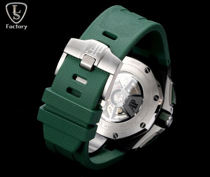 Audemars Piguet Royal Oak Offshore Chronograph 44mm Black Case Green Silver Dial