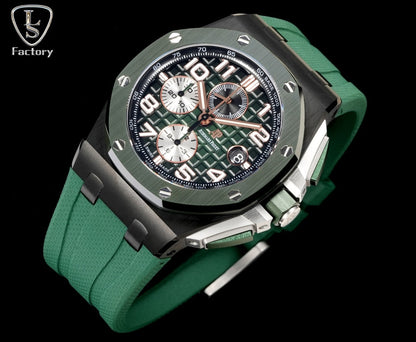 Audemars Piguet Royal Oak Offshore Chronograph 44mm Black Case Green Silver Dial
