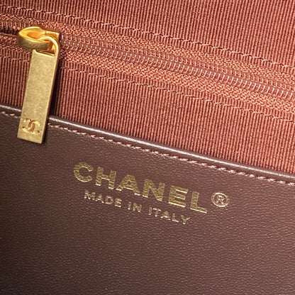 Chanel 2025 Hobo Bag 31cm Dark Brown Suede With Gold Hardware 320286