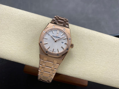 Audemars Piguet Royal Oak Lady 33mm Rose Gold White Dial