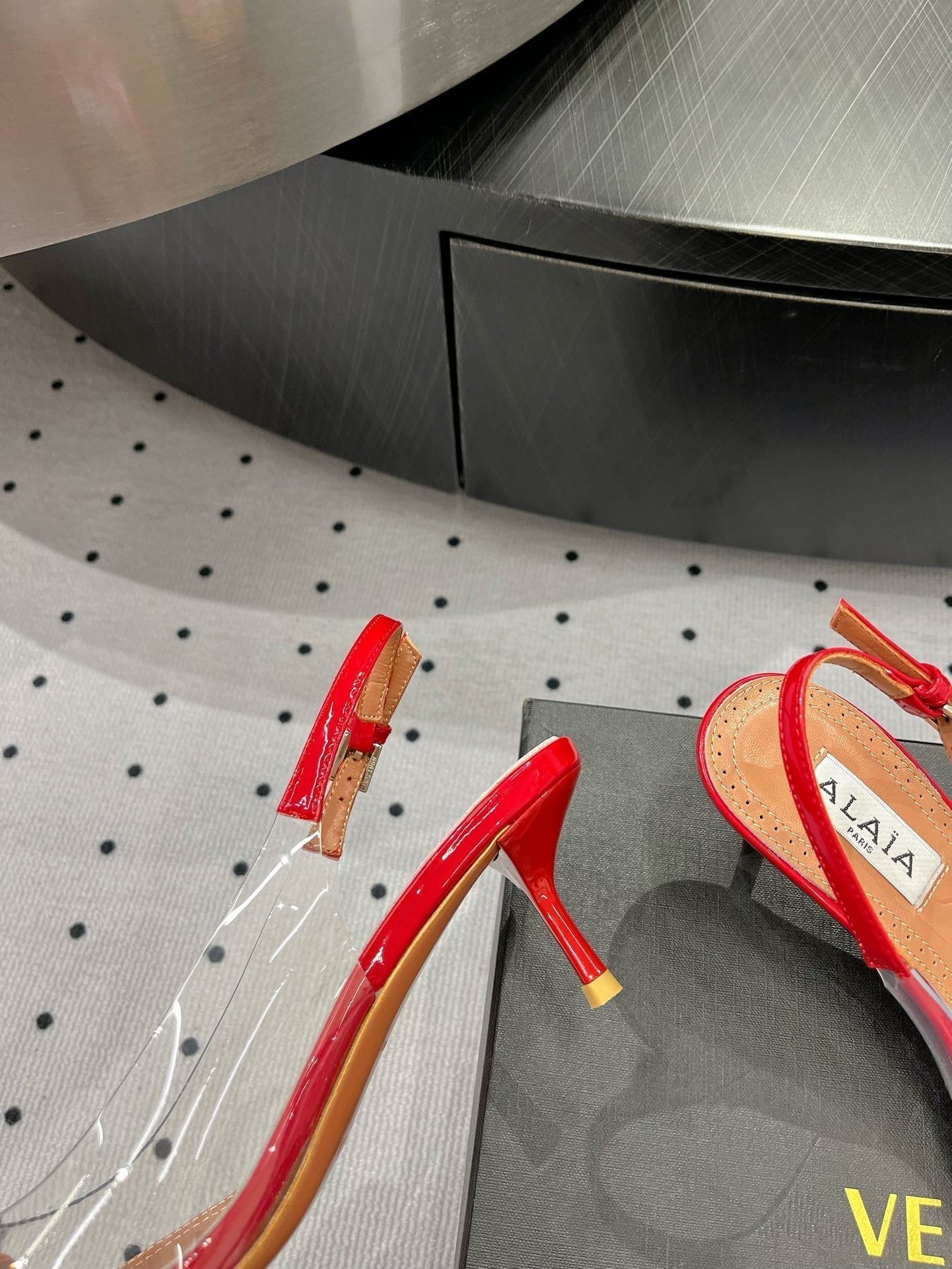 Alaila Le CÅ“ur Slingbacks 60mm In Red Glossy Lambskin 954825