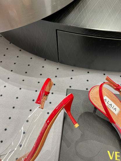Alaila Le CÅ“ur Slingbacks 60mm In Red Glossy Lambskin 954825