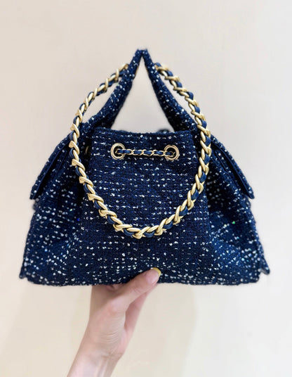 CC 25s Hobo Bag Dark Blue  Tweed Wool