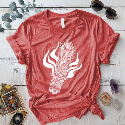 Sage T Shirt Coral Silk Mockup