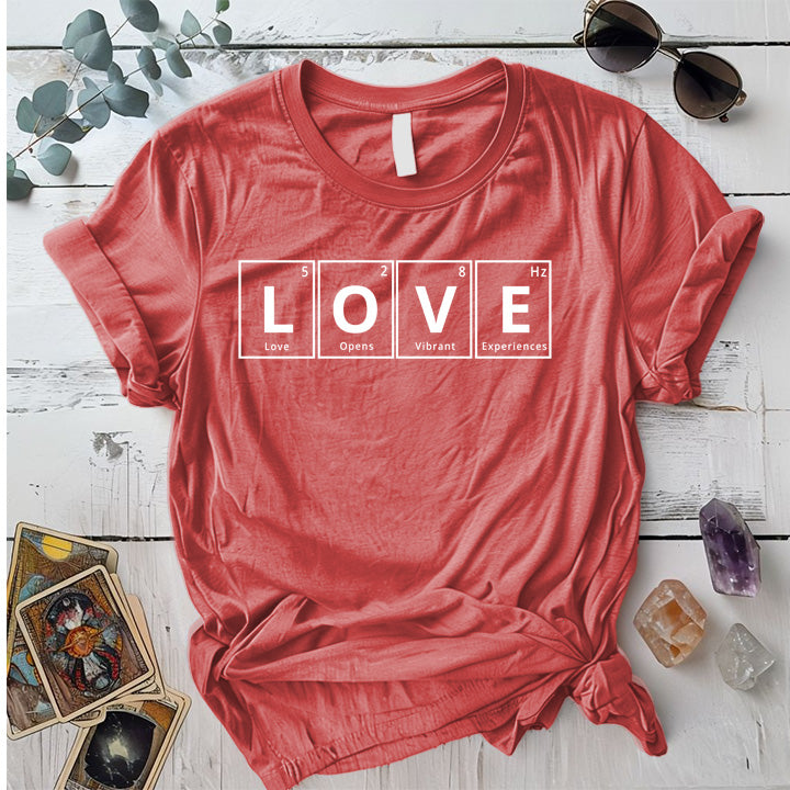 Love Period Table T Shirt Coral Silk Mockup