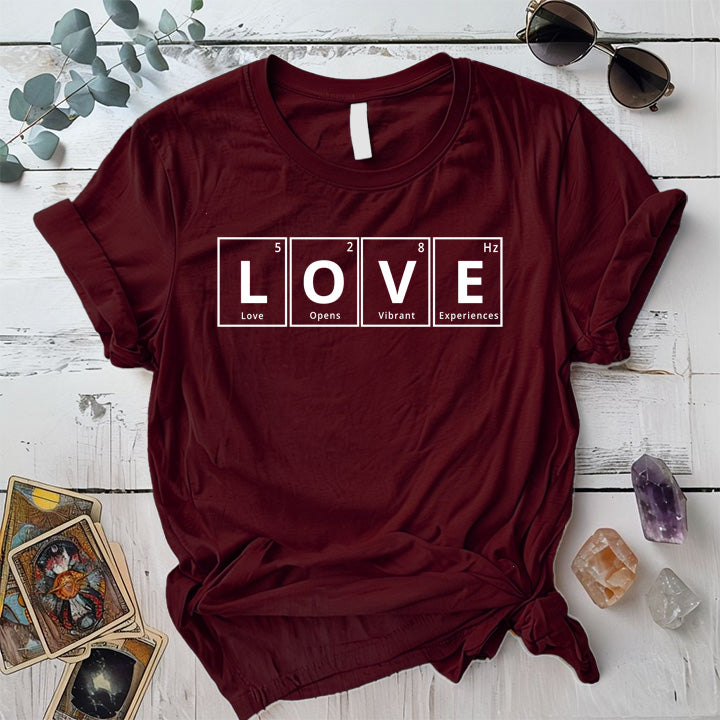 Love Period Table T Shirt Maroon Mockup