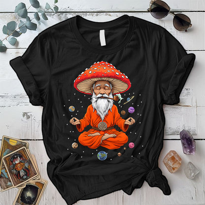Mushroom Man T Shirt Black Mockup