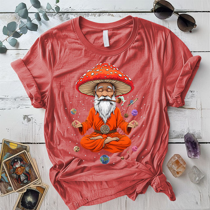 Mushroom Man T Shirt Coral Silk Mockup