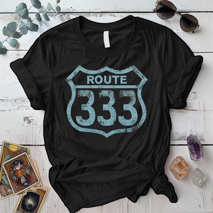 Route 333 T Shirt Black Mockup