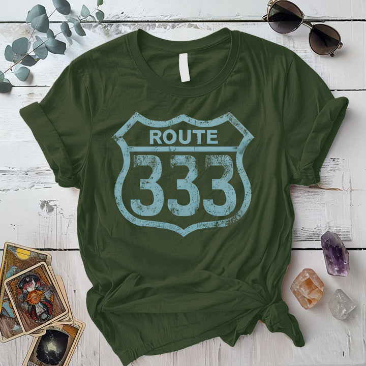Route 333 T Shirt Military Green Mockup
